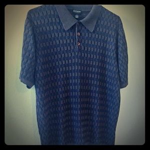 Blue & Gray Sweater Polo Shirt